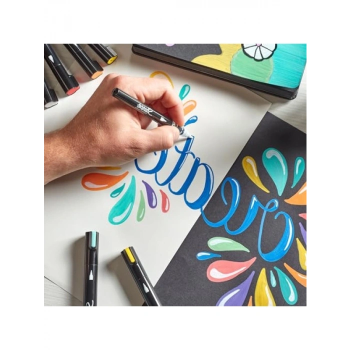 Akrilik Fırça Uçlu Markör, Sarı Renk