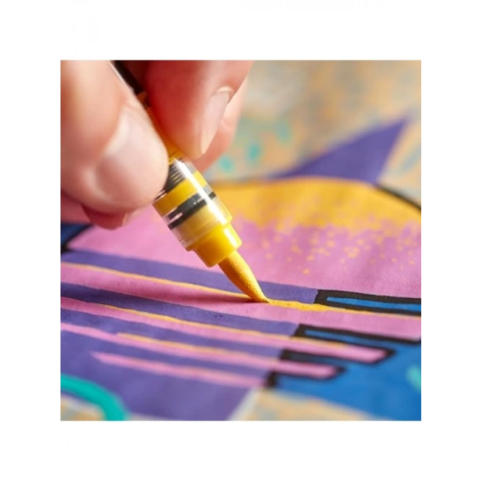 Akrilik Markör - Fırça Uç, Sarı Renk