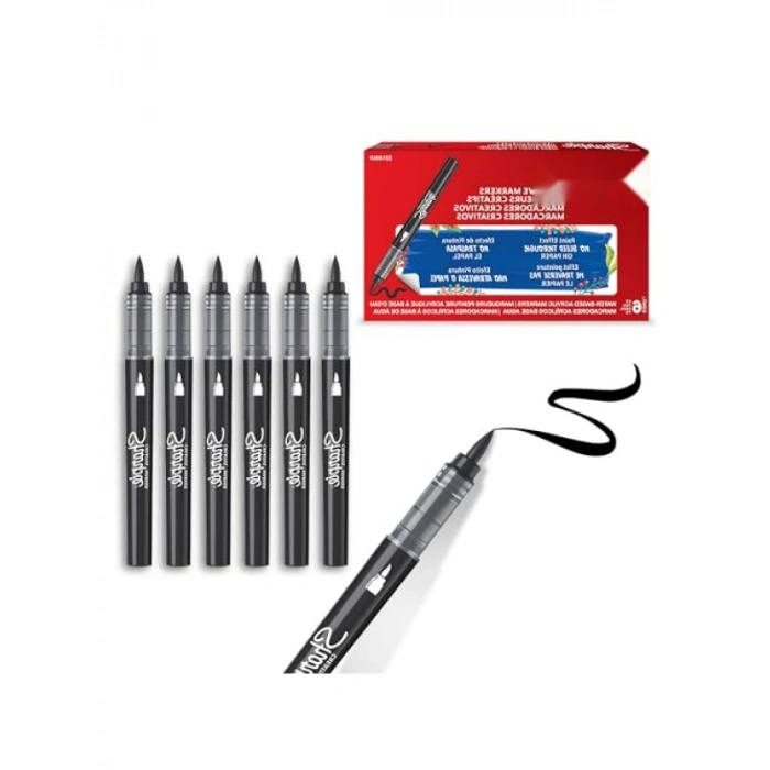 Akrilik Markör Fırça Uç - Siyah