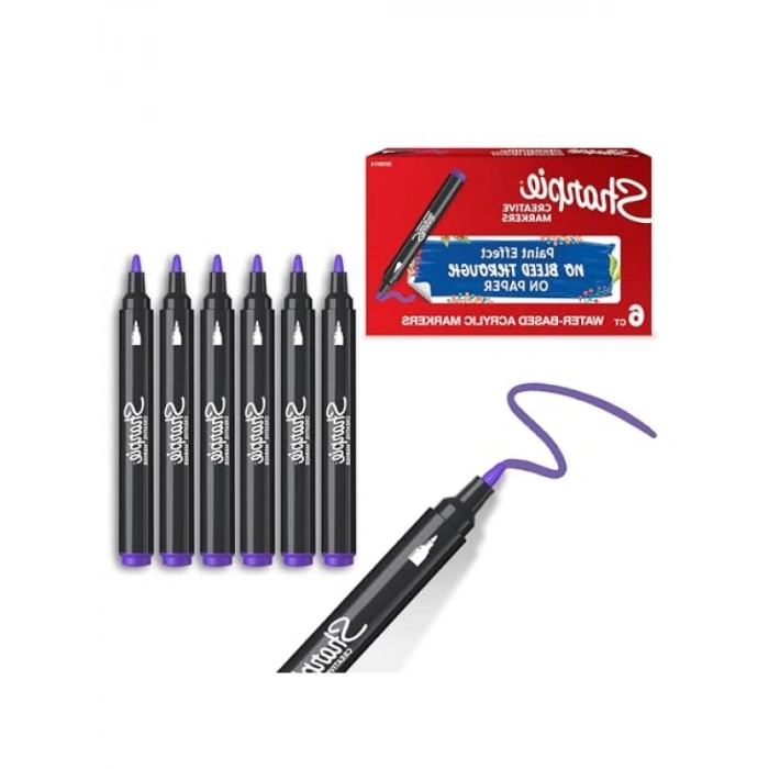 Akrilik Markör - Yuvarlak Uç, Lila Renk