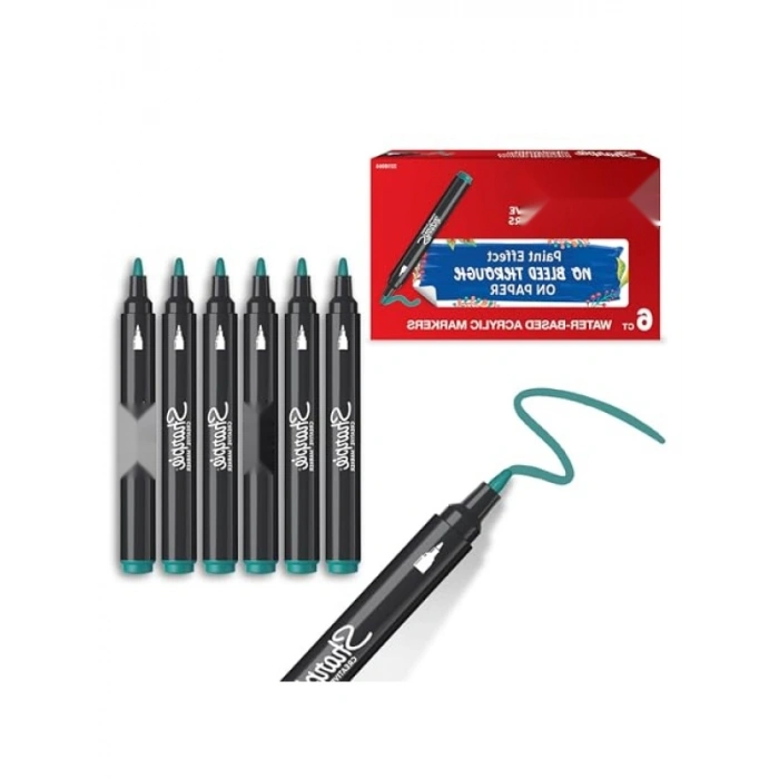 Akrilik Markör, Yuvarlak Uç, Yeşil Renk