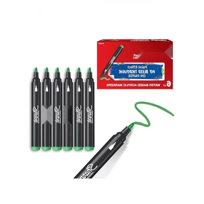 Akrilik Markör - Yuvarlak Uç, Zümrüt Yeşili