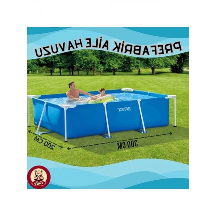 Aksesuarlı Şişme Havuz, 300x200x75 cm Boyutlarında ve Pompa Hediyeli
