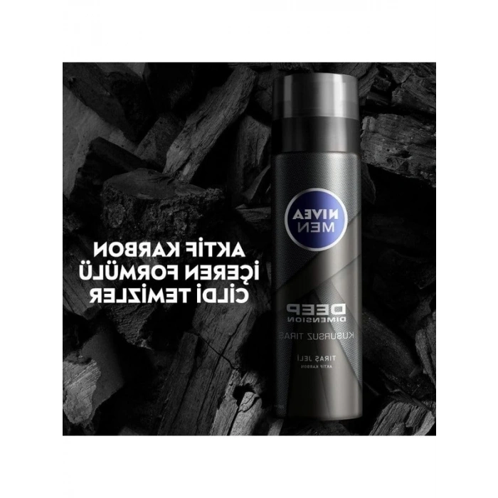 Aktif Karbon İçeren Kaygan Tıraş Jeli, Hassas Ciltler İçin 200 ml