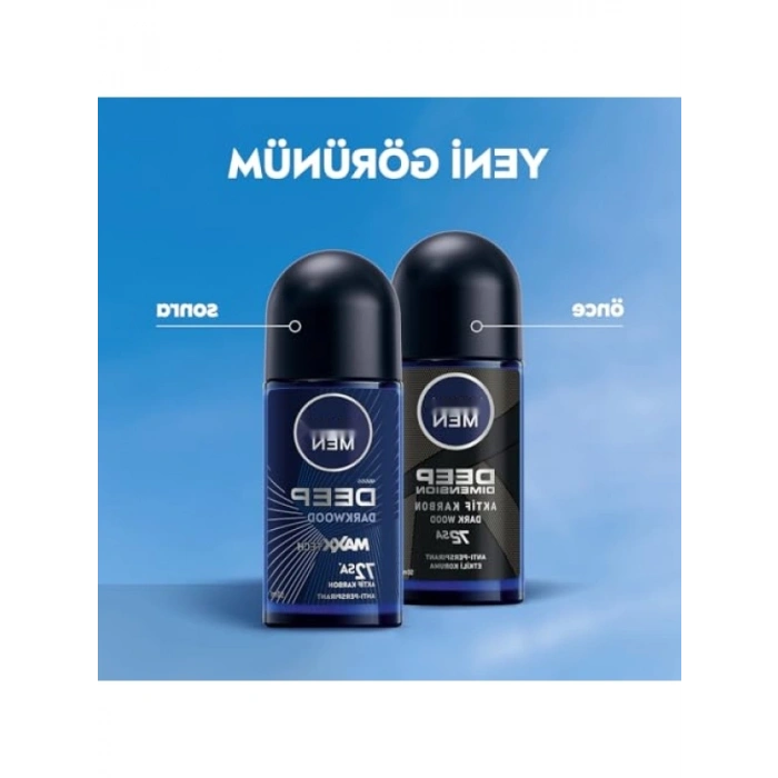 Aktif Karbonlu Erkek Roll-On Deodorant, 50 ml