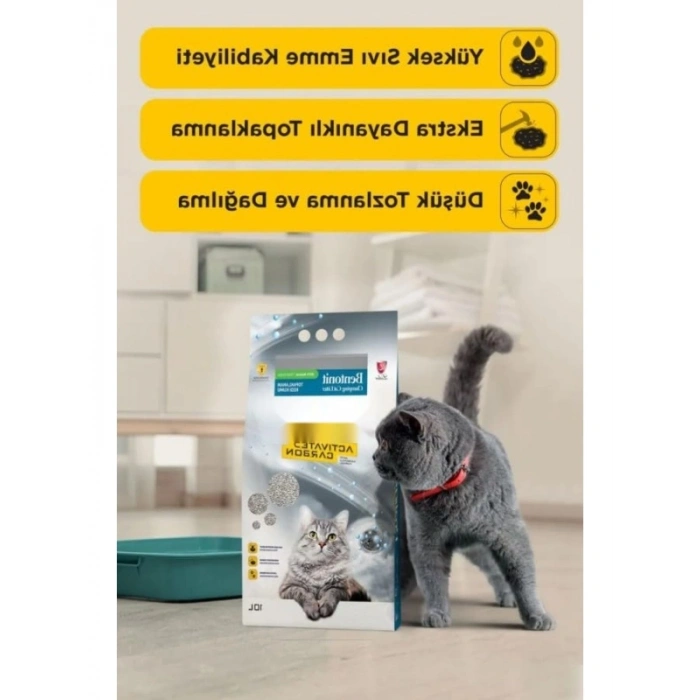 Aktif Karbonlu Topaklanan Kedi Kumu - 10 Lt