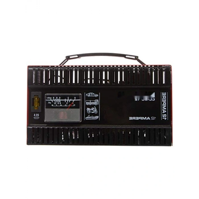 Akü Şarj Cihazı - Ampermetreli, Çelik Gövde