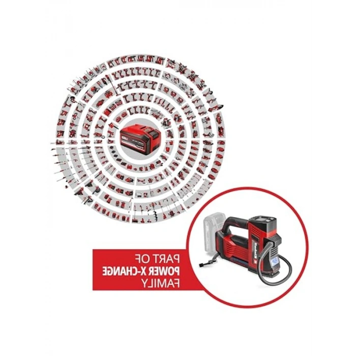 Akülü Araç Kompresörü - 18 V, 11 bar, LCD Ekranlı