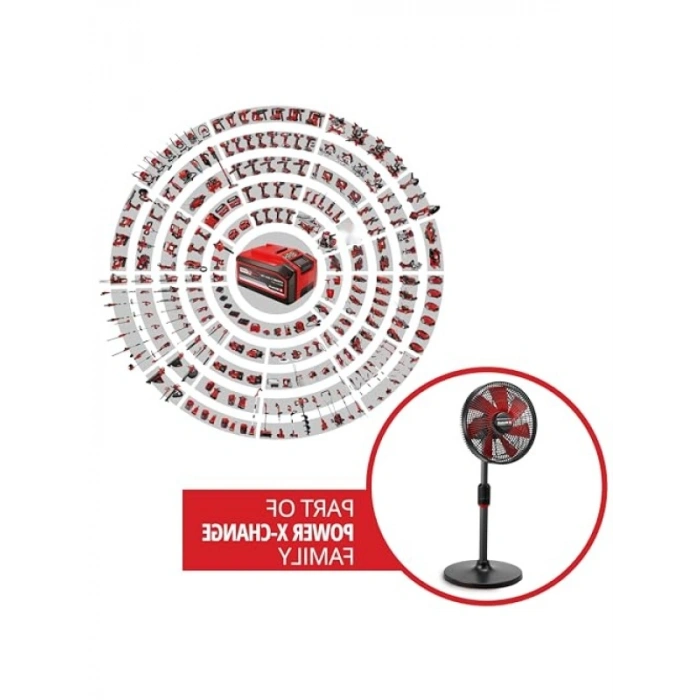 Akülü Ayaklı Vantilatör - 18 V, 4 Hız Ayarı