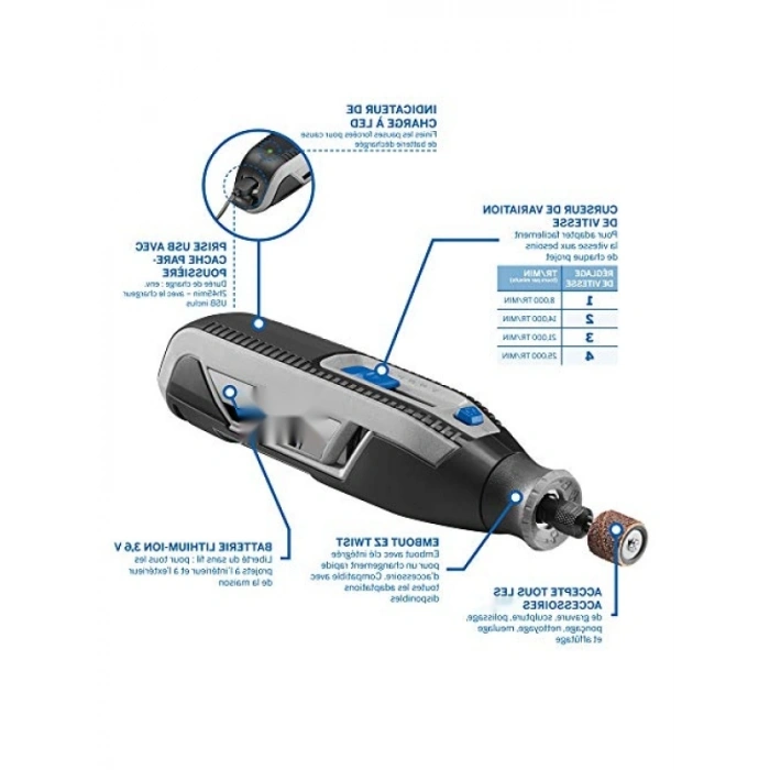 Akülü Çok Amaçlı El Motoru, 15 Aksesuar ile