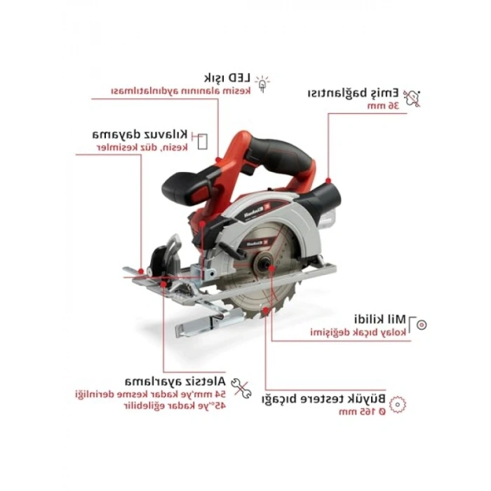 Akülü Daire Testere, 18V, 165 mm Bıçak, Aletsiz Ayar, Üstün Kesim Performansı