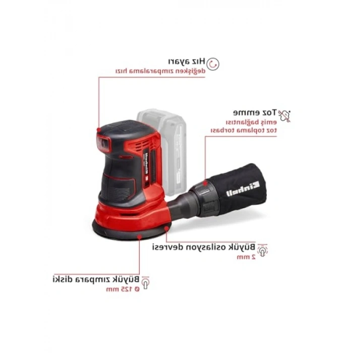 Akülü Eksantrik Zımpara - Lityum-İyon Teknolojisi ile