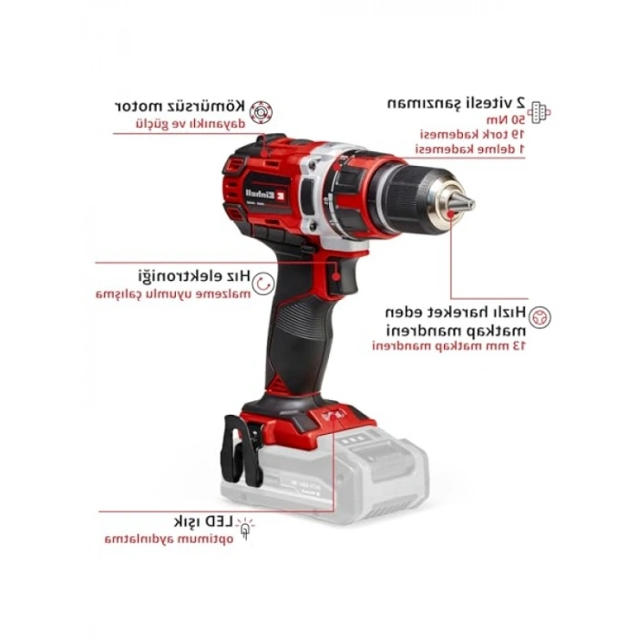 Akülü Vidalama Aleti - 18V, 50 Nm, 2 Vites