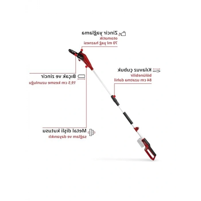 Akülü Yüksek Dal Budama Aracı, 18 V, 20 cm Kılavuz