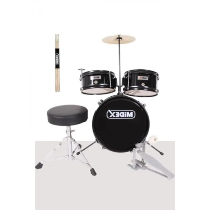 Akustik Çocuk Bateri Seti - Midex CD300X-BK (5-14 Yaş)