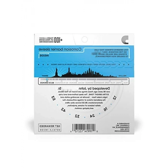 Akustik Gitar Tel Seti - 80/20 Bronze, Light Gauge