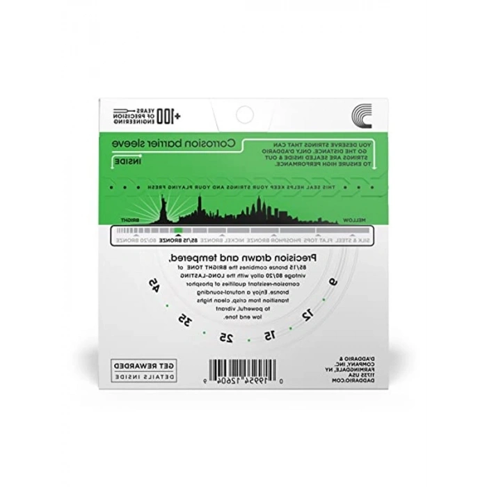 Akustik Gitar Tel Seti, 85/15 Bronz, Süper Hafif, Yüksek Ses Kalitesi