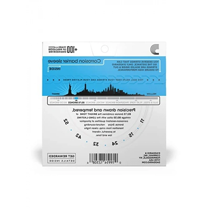 Akustik Gitar Tel Seti - 85/15 Bronze, Hafif Ölçü