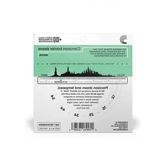 Akustik Gitar Teli - 012 Ölçü, 85-15 Karışımı, Orta Kalınlık