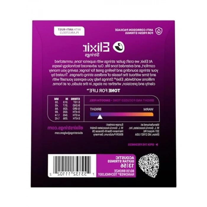 Akustik Gitar Teli Seti, Nanoweb Bronz, 11102