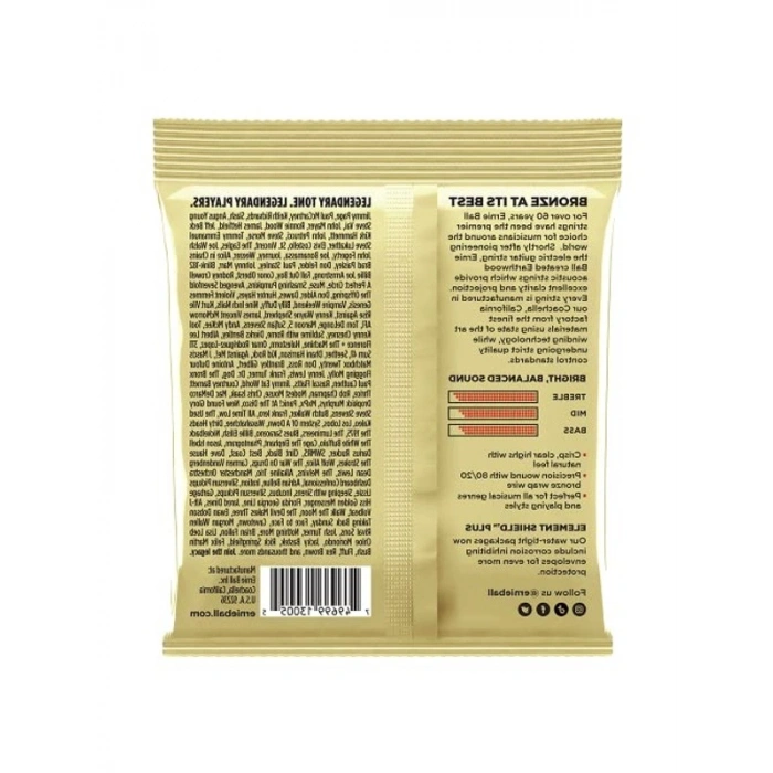 Akustik Gitar Telleri, 80/20 Bronz, 12.5-56 Kalınlık, 3lü Set