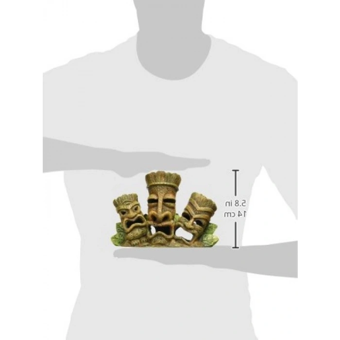 Akvaryum Dekorasyonu, Tiki Temalı 3lü Heykel Seti