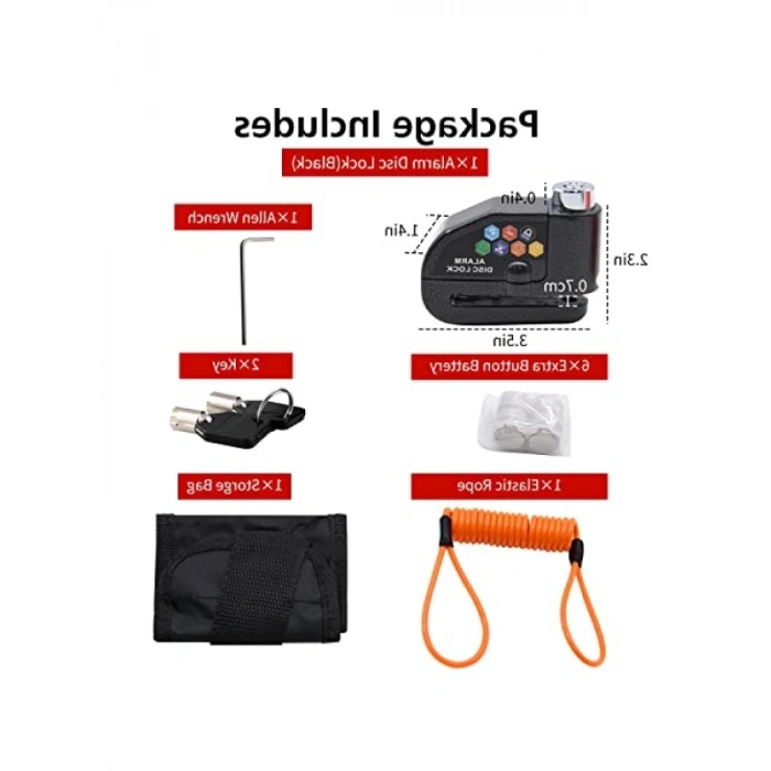 Alarm Disk Kilidi Seti, 110 dB Hırsızlığa Karşı Koruma