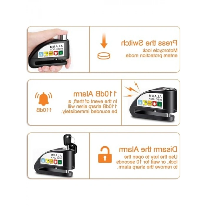 Alarm Sistemli Fren Diski Kilidi - 110 dB