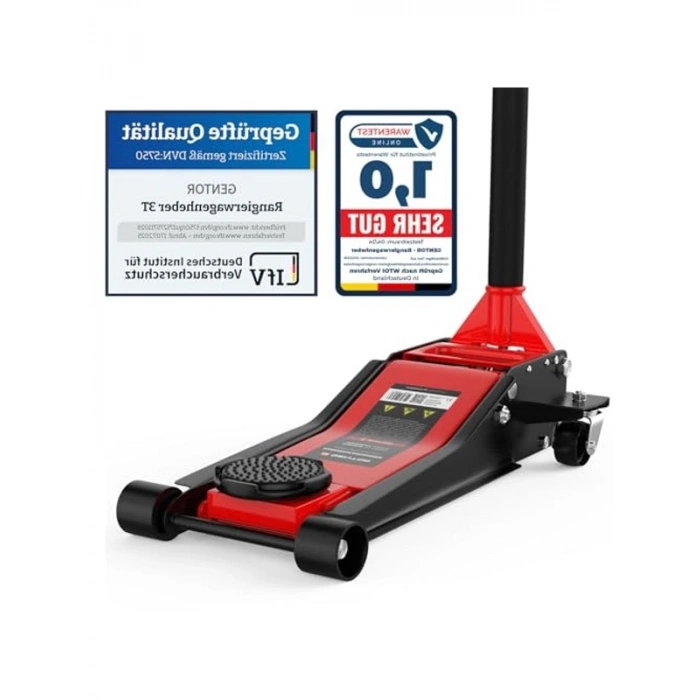 Alçak Profilli Hidrolik Kriko, 75-505 mm, 360° Tekerlekli