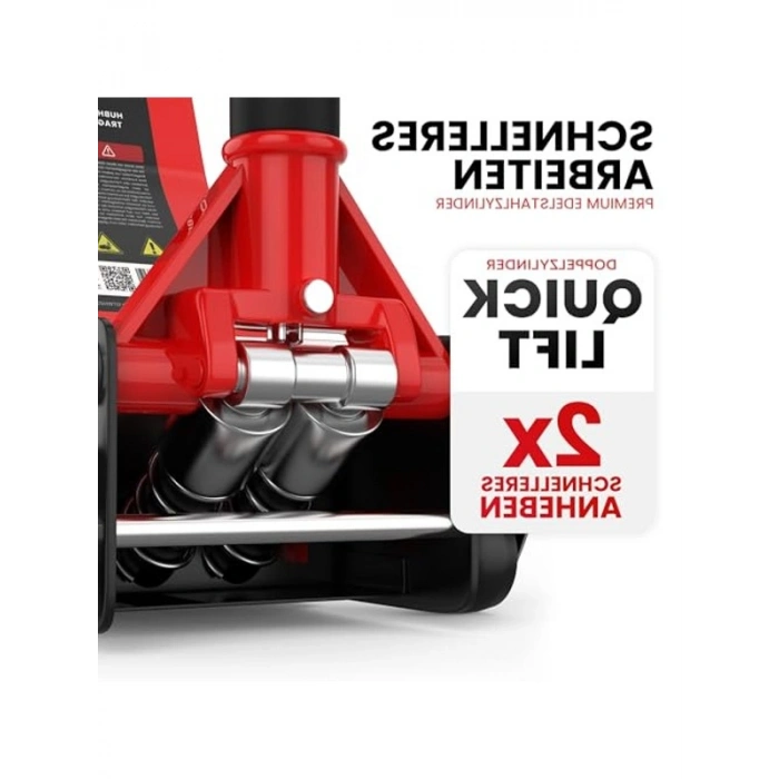 Alçak Profilli Hidrolik Kriko, 75-505 mm, 360° Tekerlekli