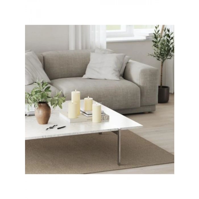 Alevsiz LED Mum - Krem Renk - 5x20 cm