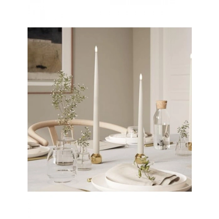 Alevsiz LED Yemek Mumu - 2li Set, Gerçek Alev Görünümü, Uzaktan Kumandalı