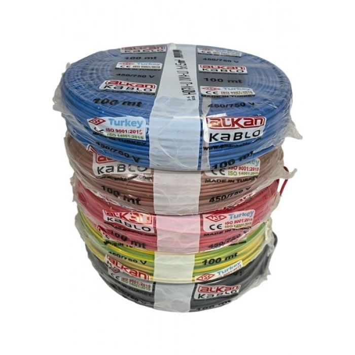 Alkan 1x1,5 Mm² H07V-U Nya Kablo 100 Metre (%100 Bakır) Siyah