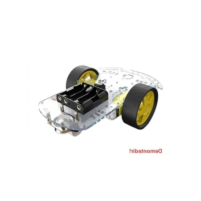 Alkatronik Demonte 2WD Akıllı Robot Araba Şasi Kiti DIY Pleksi Tekerlek Motor Çizgi İzleyen Engelden Kaçma