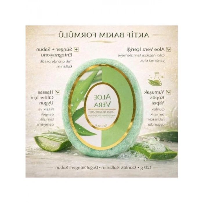 Aloe Vera Özlü Doğal Süngerli Sabun 120 g