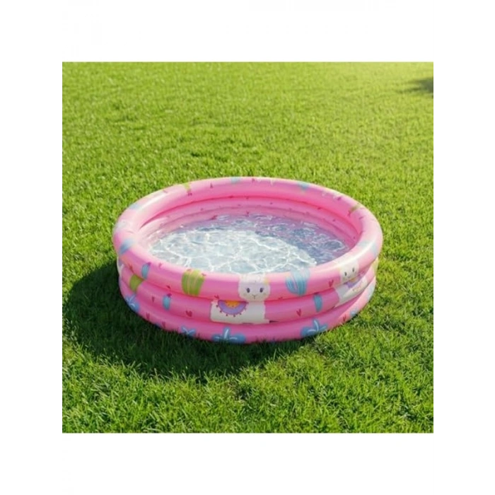 Alpaca 3-Halkalı Şişme Çocuk Havuzu – 100 cm x 30 cm Pembe 57167