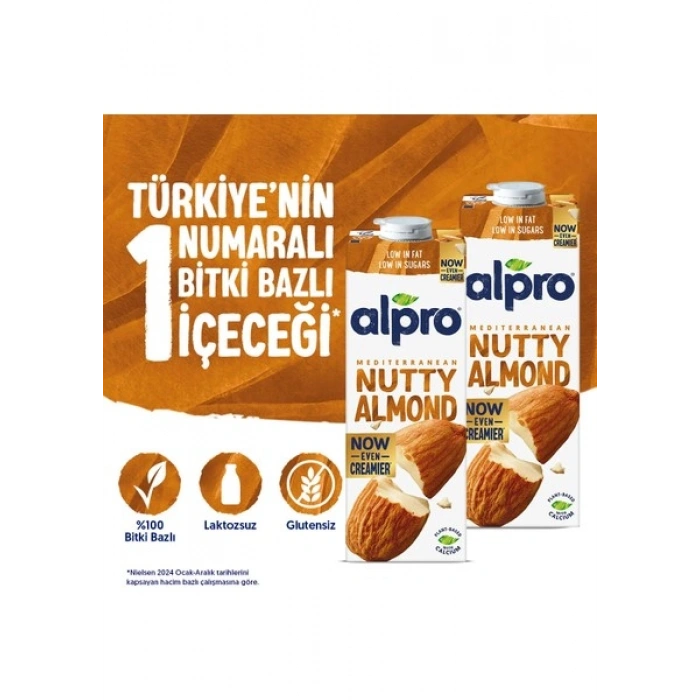 Alpro Badem Sütü 2x1 L Vegan Laktozsuz Bitkisel Bazlı