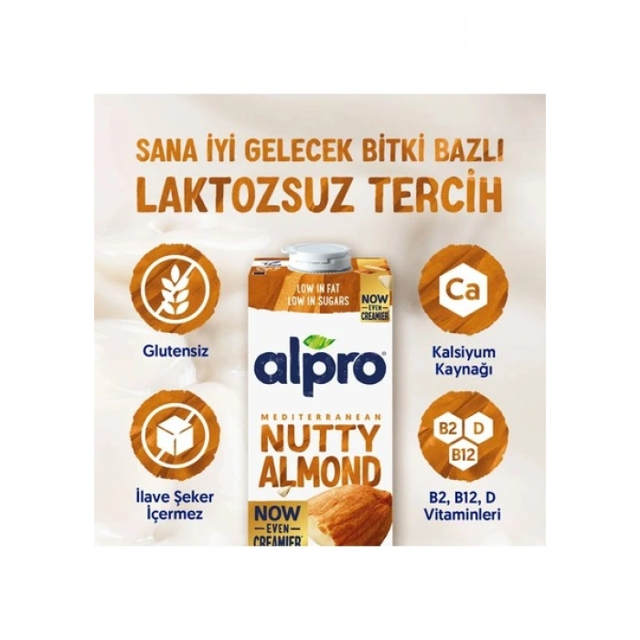 Alpro Badem Sütü 2x1 L Vegan Laktozsuz Bitkisel Bazlı