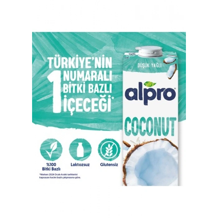 Alpro Hindistan Cevizi Sütü 1 L Vegan Laktozsuz Bitkisel Bazlı