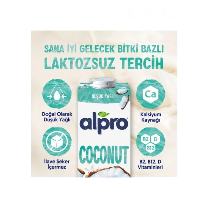Alpro Hindistan Cevizi Sütü 4x1 L Vegan Laktozsuz Bitkisel Bazlı