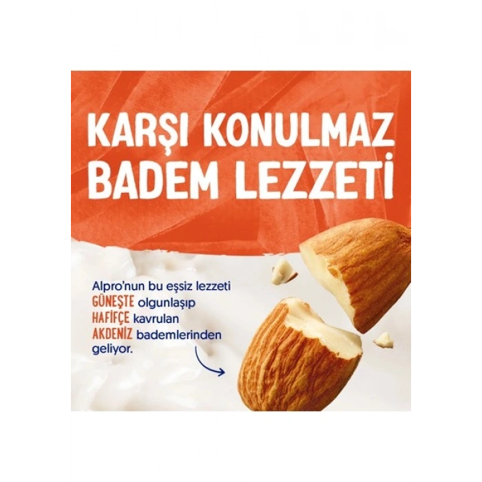 Alpro Şekersiz Badem Sütü 2x1 L Vegan Laktozsuz Bitkisel Bazlı