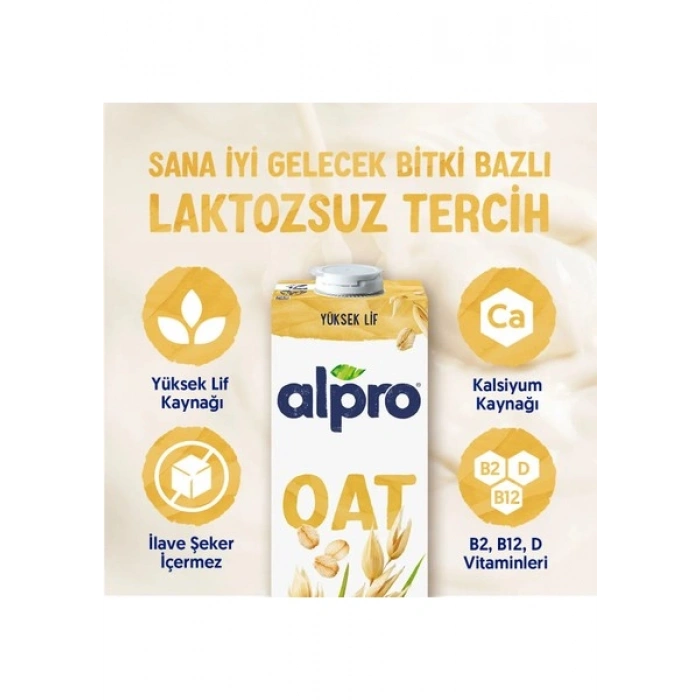 Alpro Yulaf Sütü 1 L Vegan Laktozsuz Bitkisel Bazlı