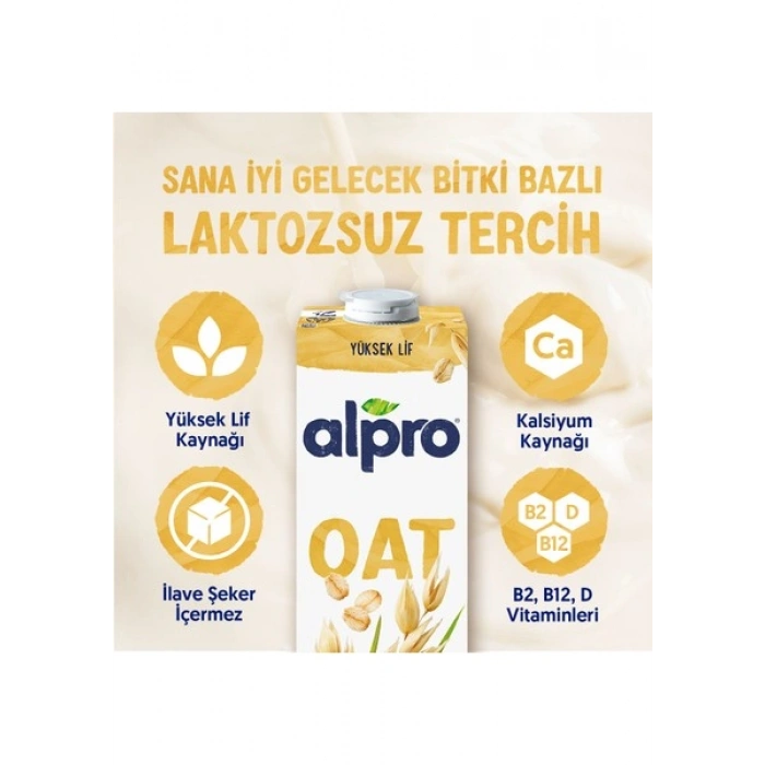 Alpro Yulaf Sütü 4x1 L Vegan Laktozsuz Bitkisel Bazlı