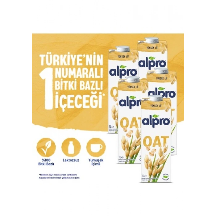 Alpro Yulaf Sütü 5x1 L Vegan Laktozsuz Bitkisel Bazlı