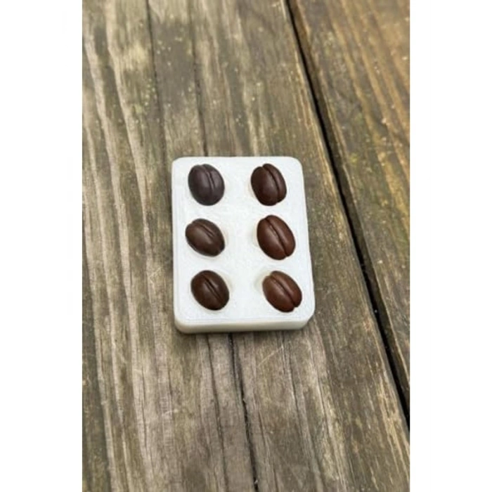 Altılı Silikon Mum Kalıbı, Kahve Çekirdeği Desenli