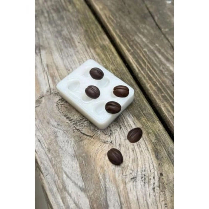 Altılı Silikon Mum Kalıbı, Kahve Çekirdeği Desenli