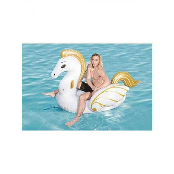 Altın Pegasus Binici, 231x150 cm Boyutunda Eğlenceli Su Eğlencesi