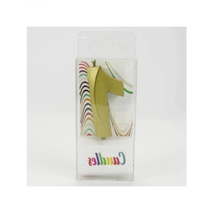 Altın Renkli 1 Sayılı Mum - 6.5 cm