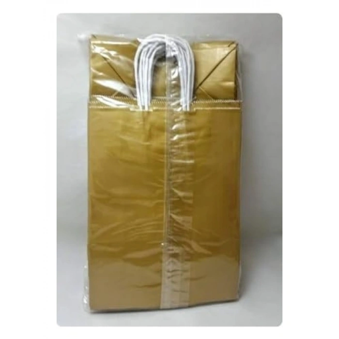 Altın Sarısı Kağıt Çanta (5 Adet, 15x8x20 cm)