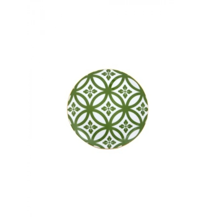 Altın ve Platin Desenli 6lı Pasta Takımı - 18 cm